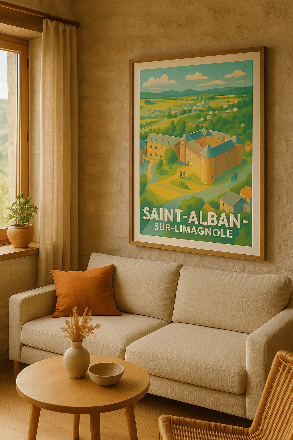 Lozère France Affiche de Saint-Alban-sur-Limagnole - Charme et histoire au cœur de la campagne