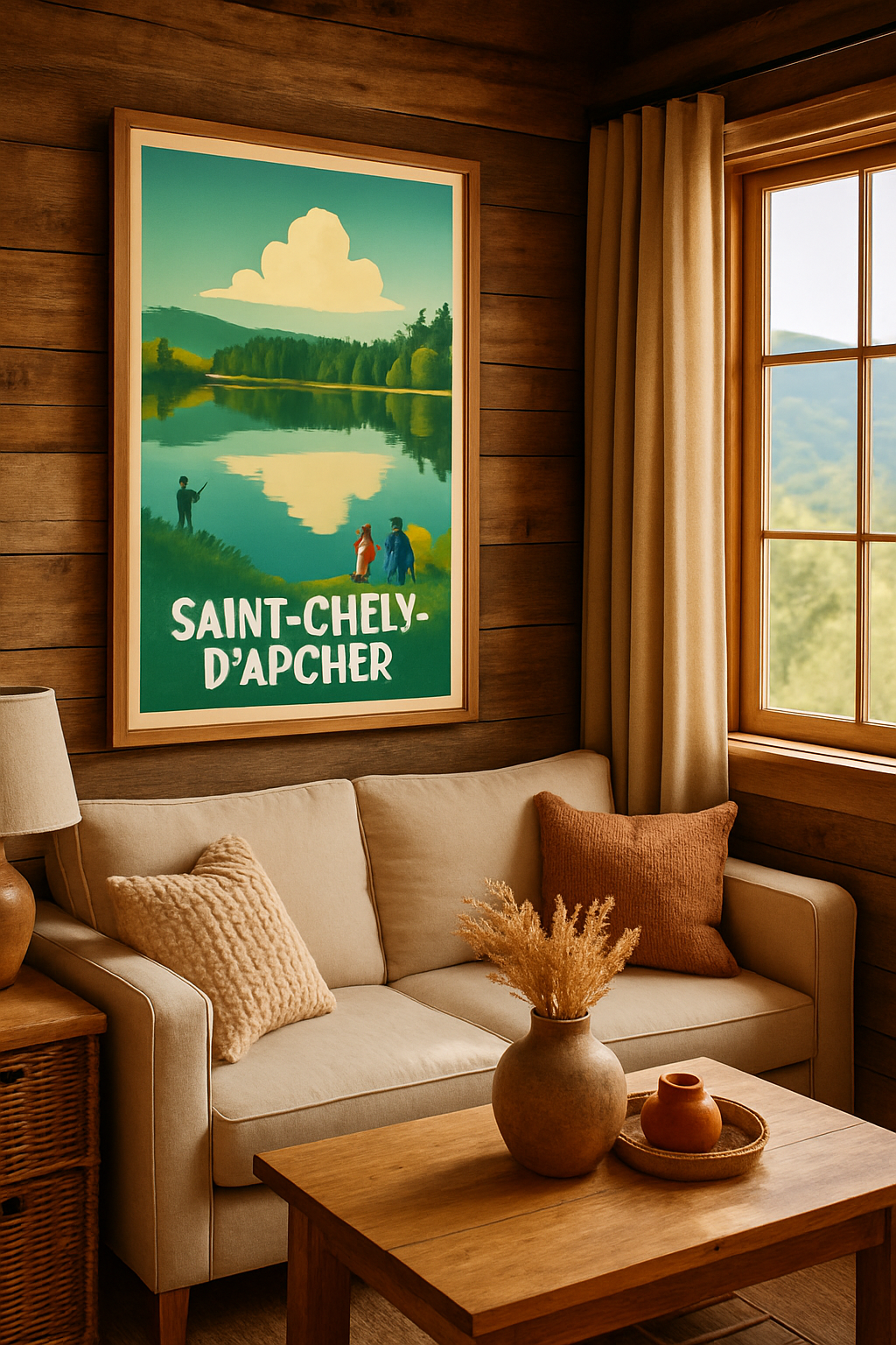 Lozère France Affiche de Saint-Chély-d'Apcher - Sérénité au bord de l'eau