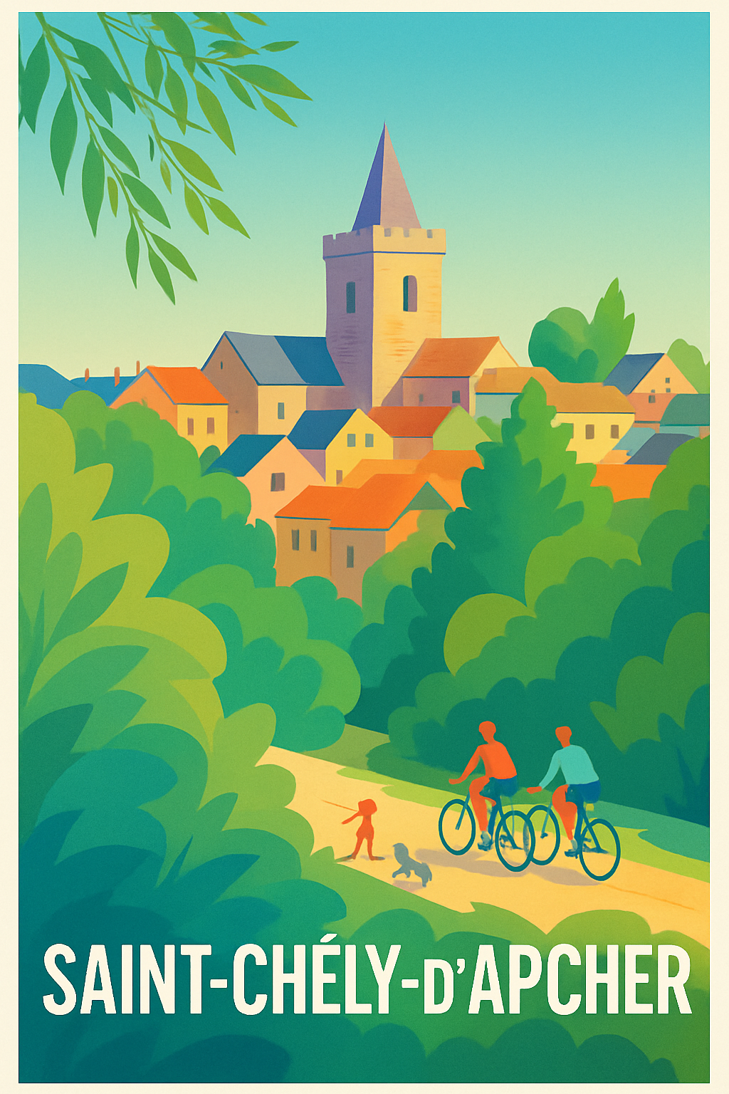 Lozère France Pas de Cadre / 20 × 30cm Affiche de Saint-Chély-d'Apcher - Évasion nature et patrimoine