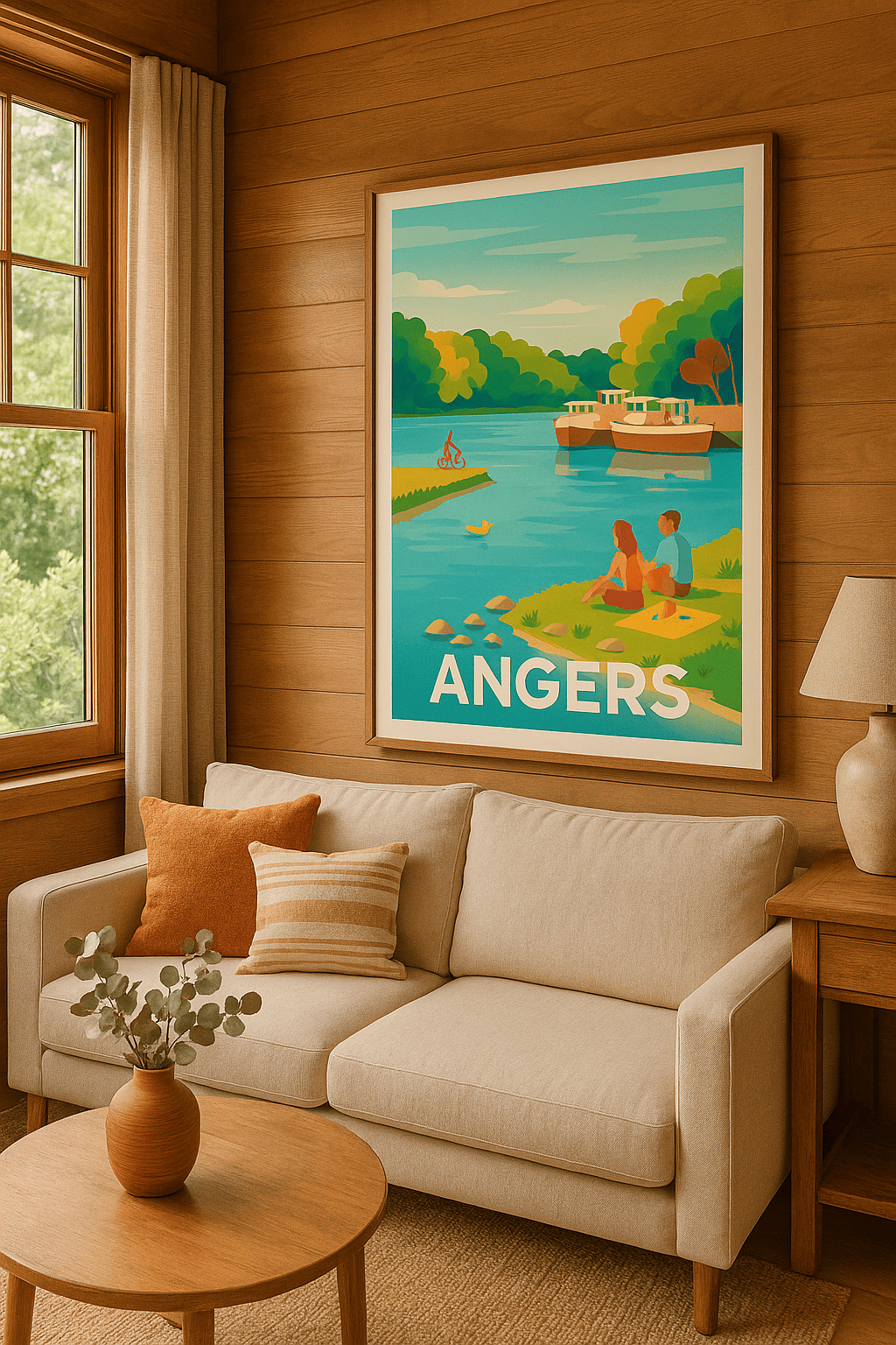 Affiche Angers — Douceur au fil de l'eau · poster d'art de Angers