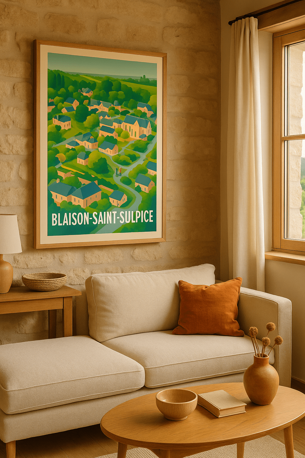 Affiche Blaison-Saint-Sulpice — Charme et nature en douceur · poster d'art de Blaison-Saint-Sulpice