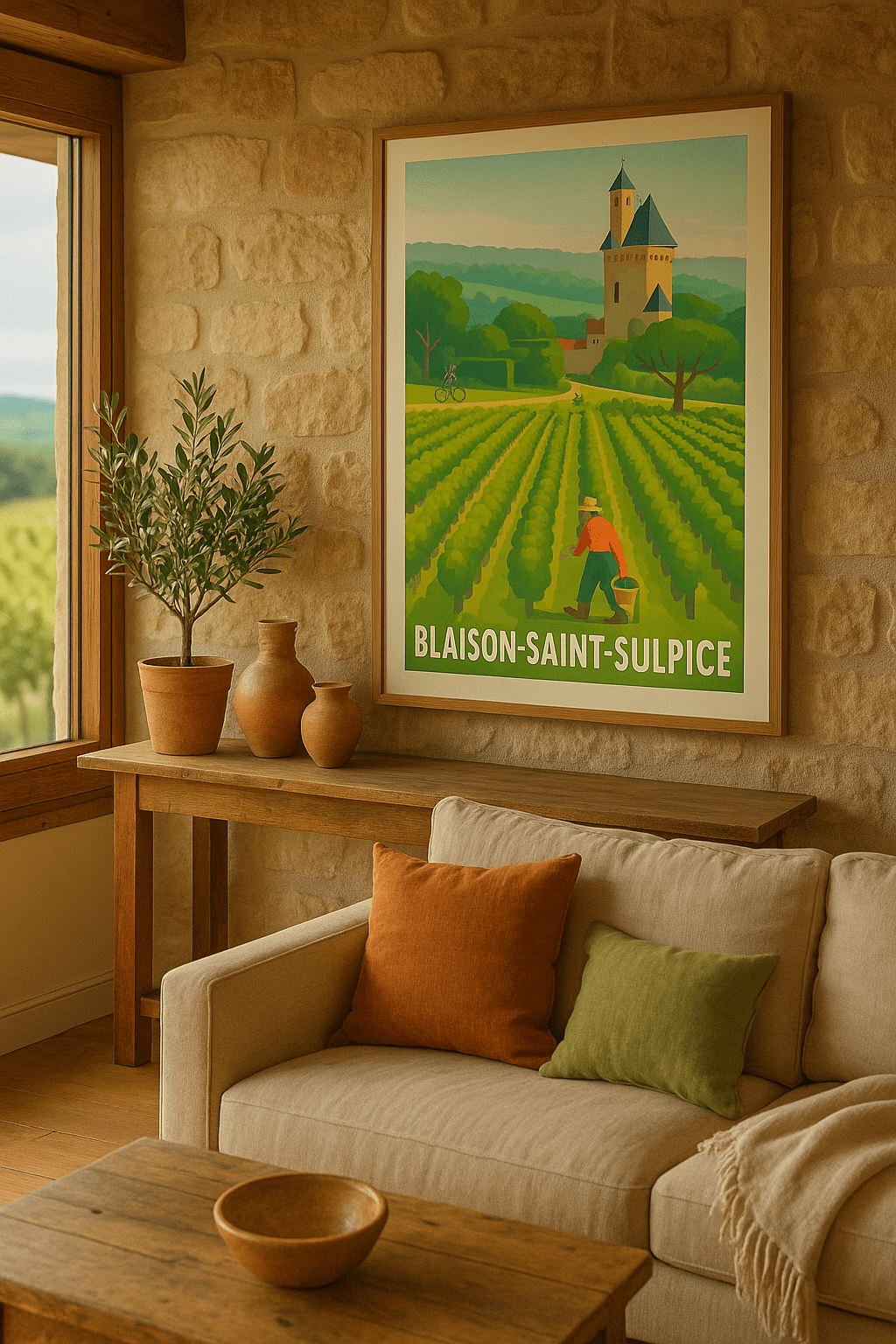 Affiche Blaison-Saint-Sulpice — L'Esprit Champêtre en Vallée de Loire · poster d'art de Blaison-Saint-Sulpice