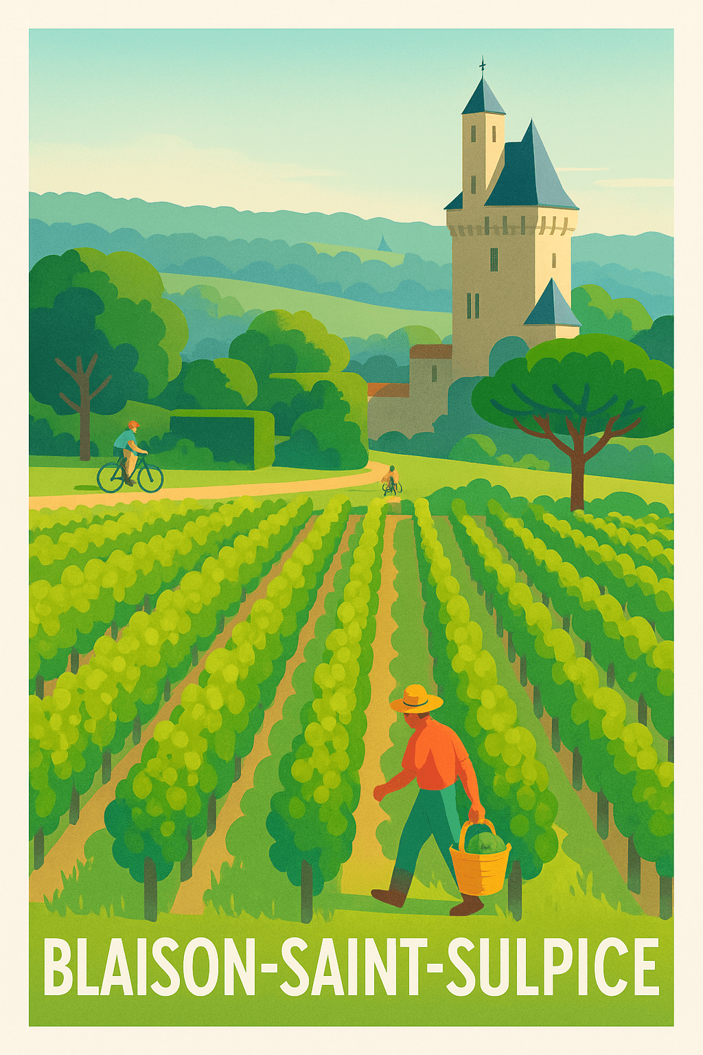 Maine-et-Loire France Affiche de Blaison-Saint-Sulpice - L'Esprit Champêtre en Vallée de Loire