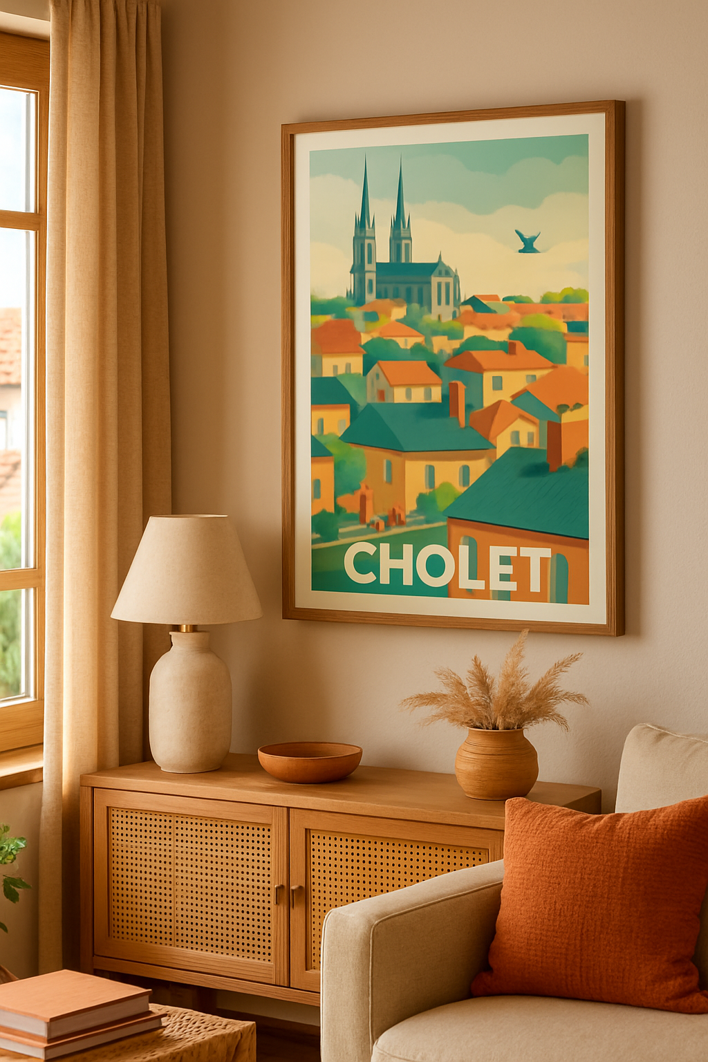 Maine-et-Loire France Affiche de Cholet - Charme authentique et douceur de vie