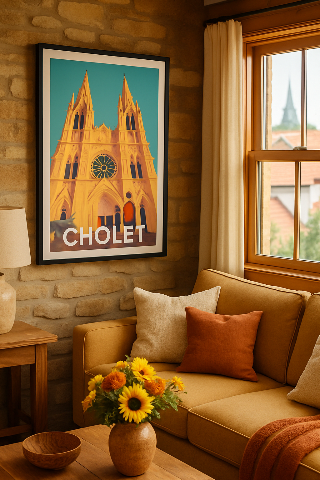 Maine-et-Loire France Affiche de Cholet - Un trésor architectural à découvrir