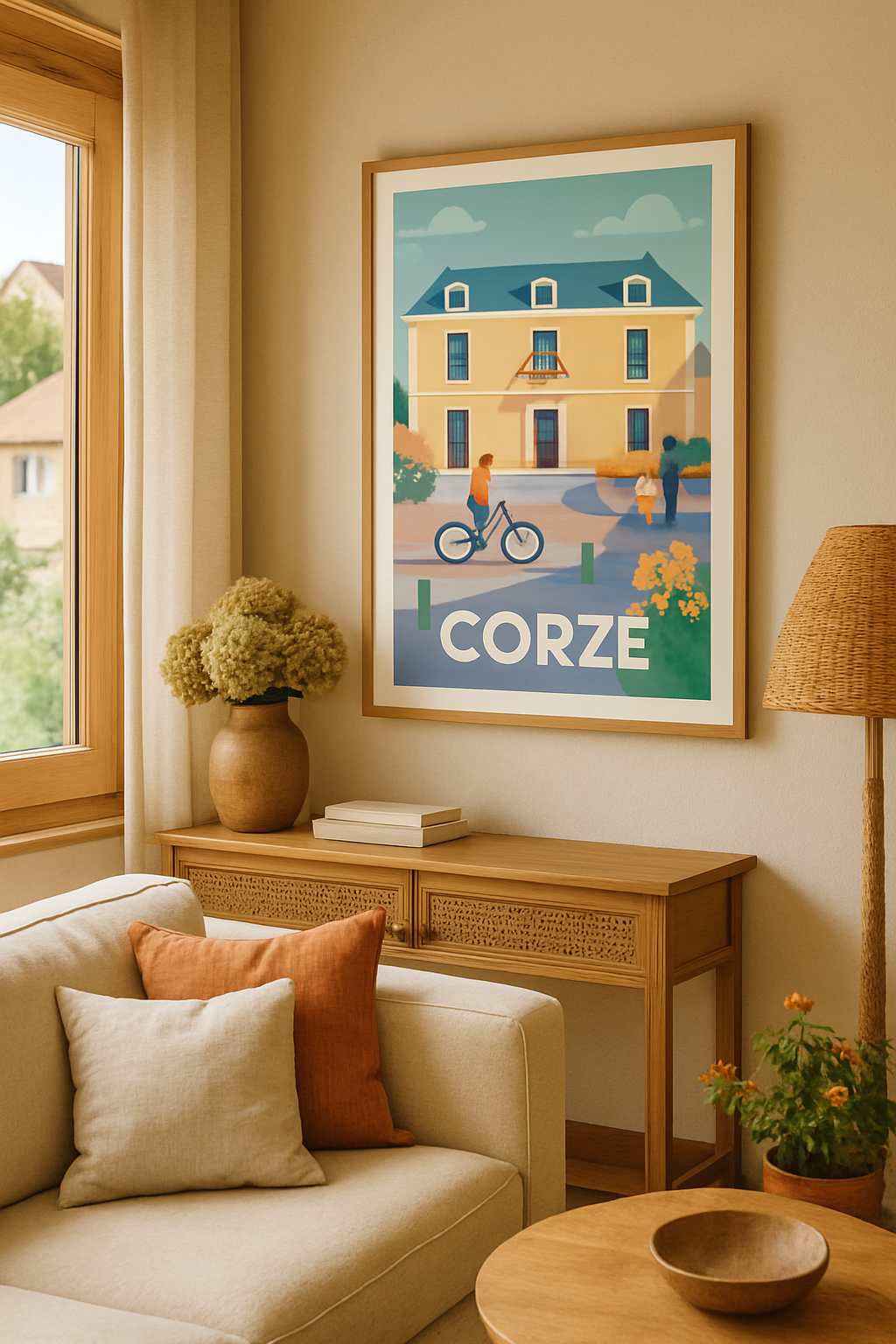 Maine-et-Loire France Affiche de Corzé - Douceur de vie à la mairie