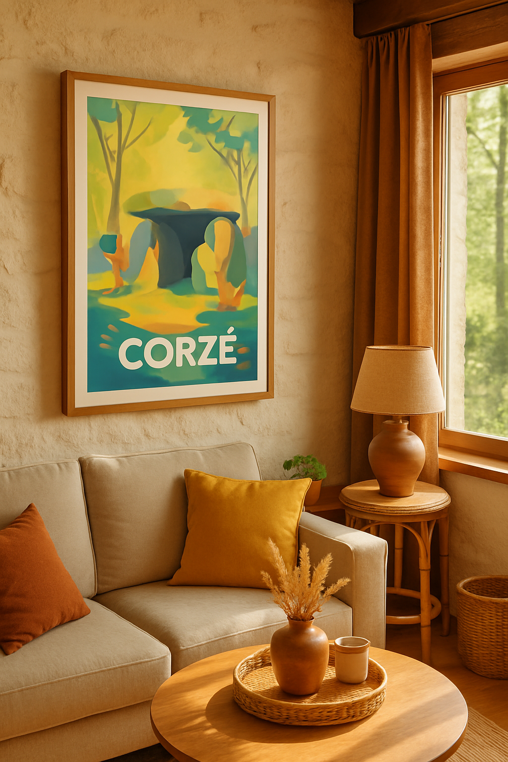 Maine-et-Loire France Affiche de Corzé - Trésors préhistoriques en pleine nature