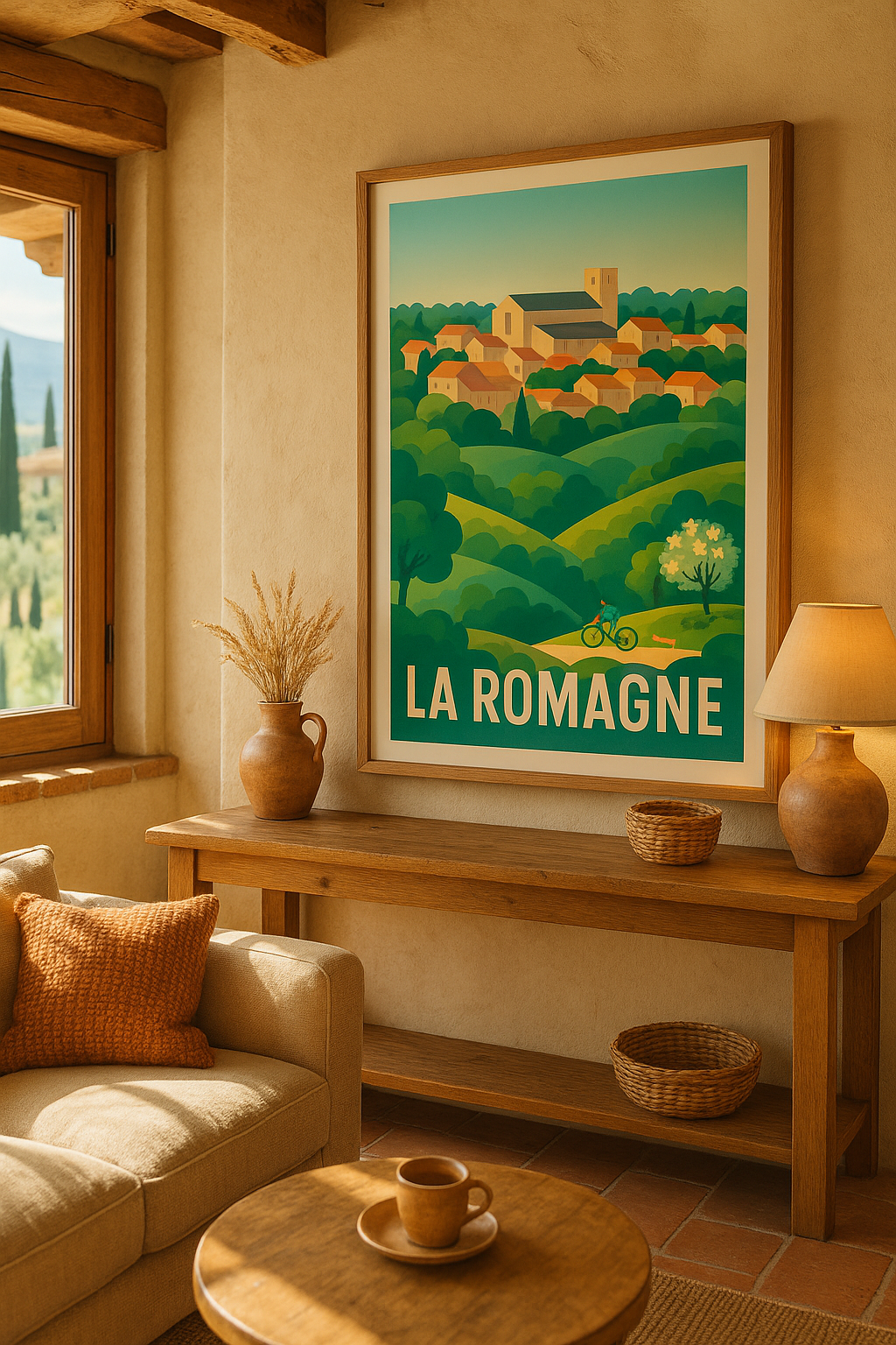 Maine-et-Loire France Affiche de La Romagne - Évasion bucolique et douceur de vivre