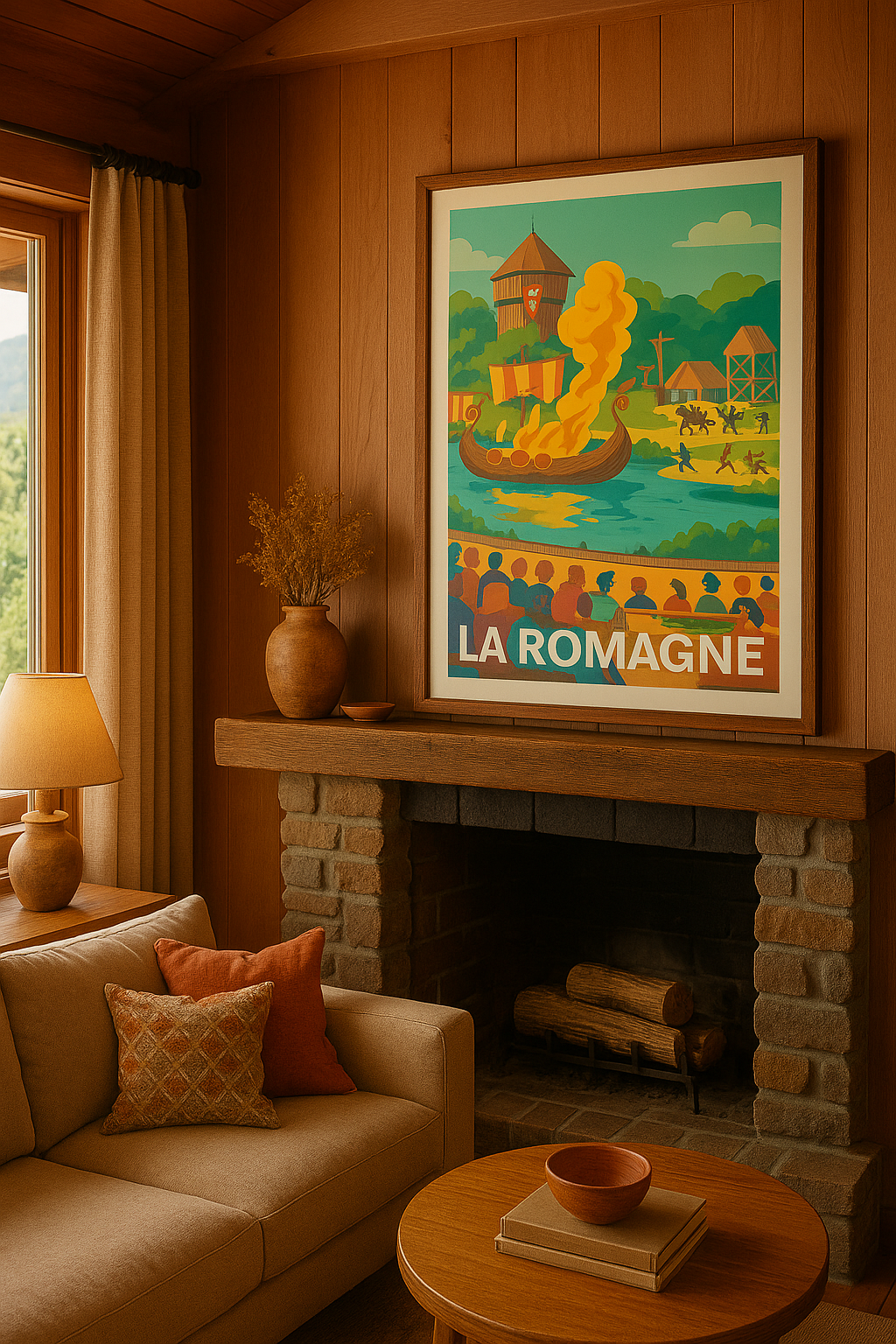Maine-et-Loire France Affiche de La Romagne - Voyage au temps des Vikings