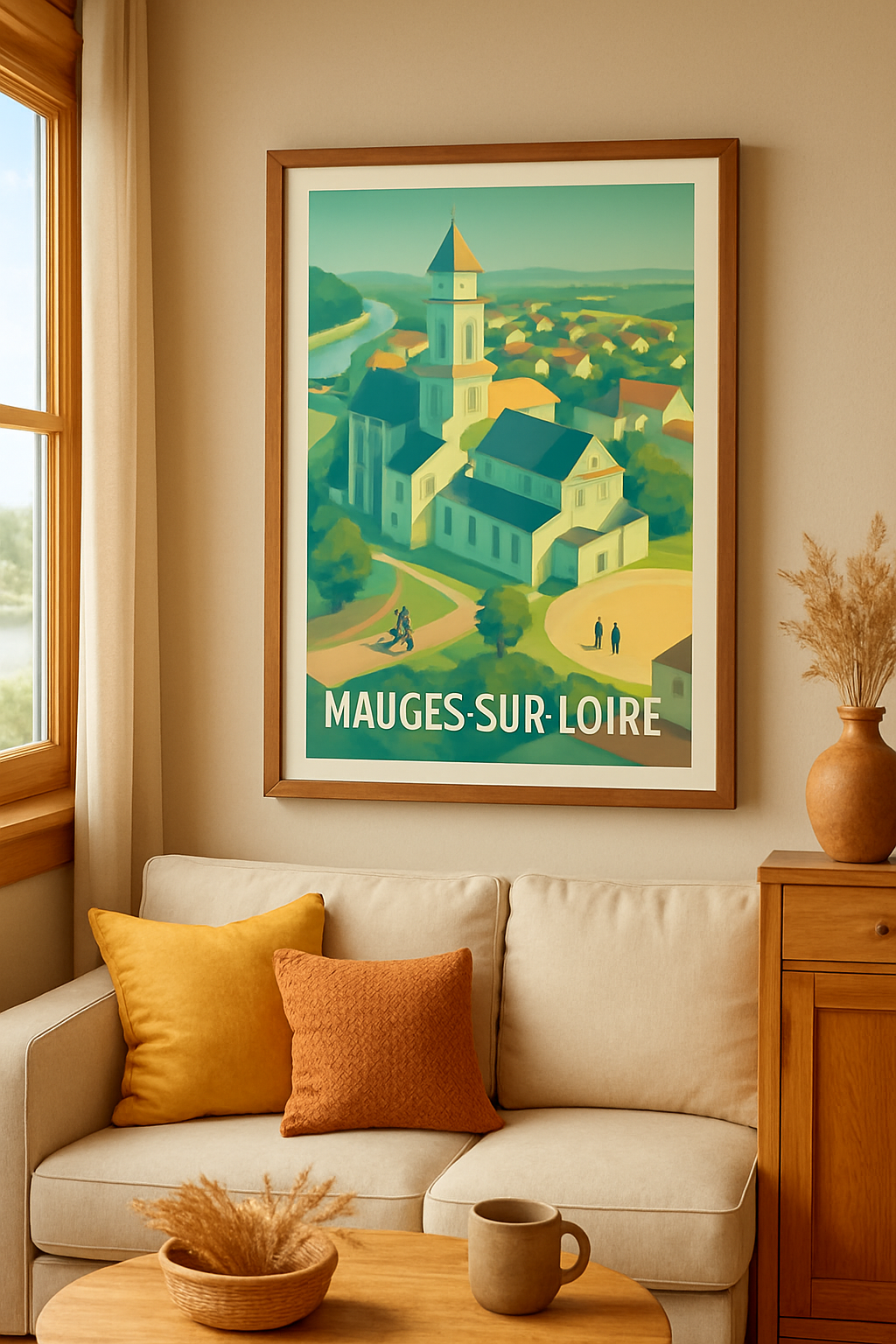 Maine-et-Loire France Affiche de Mauges-sur-Loire - Charme paisible et architecture emblématique