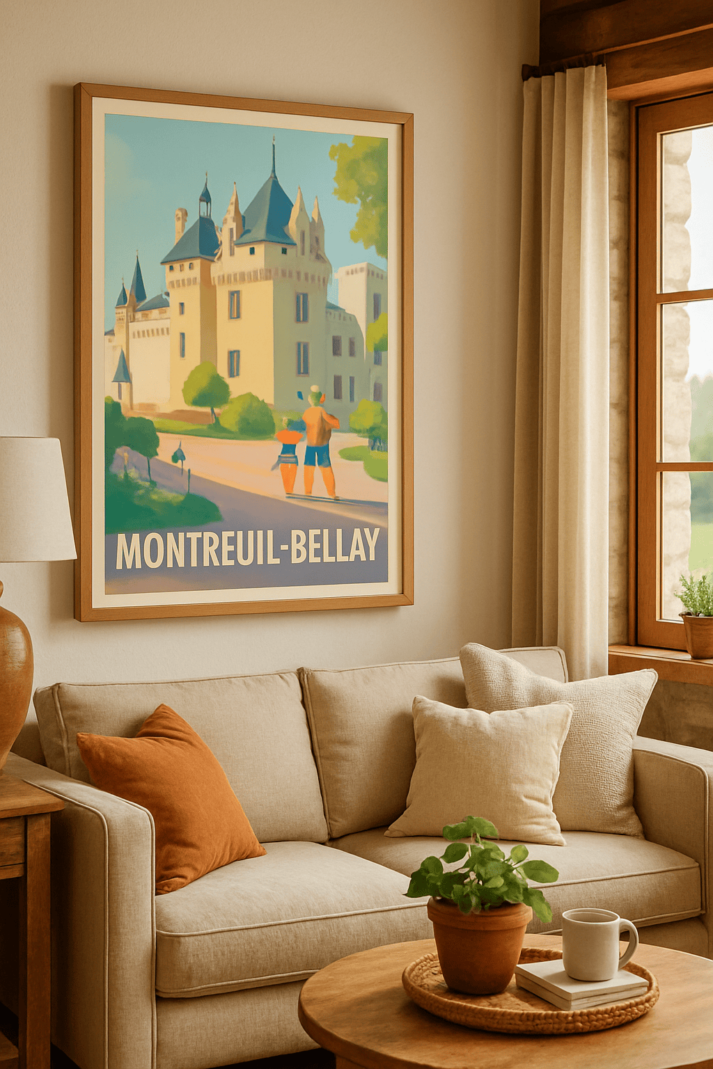 Maine-et-Loire France Affiche de Montreuil-Bellay - Charme et Histoire au Château