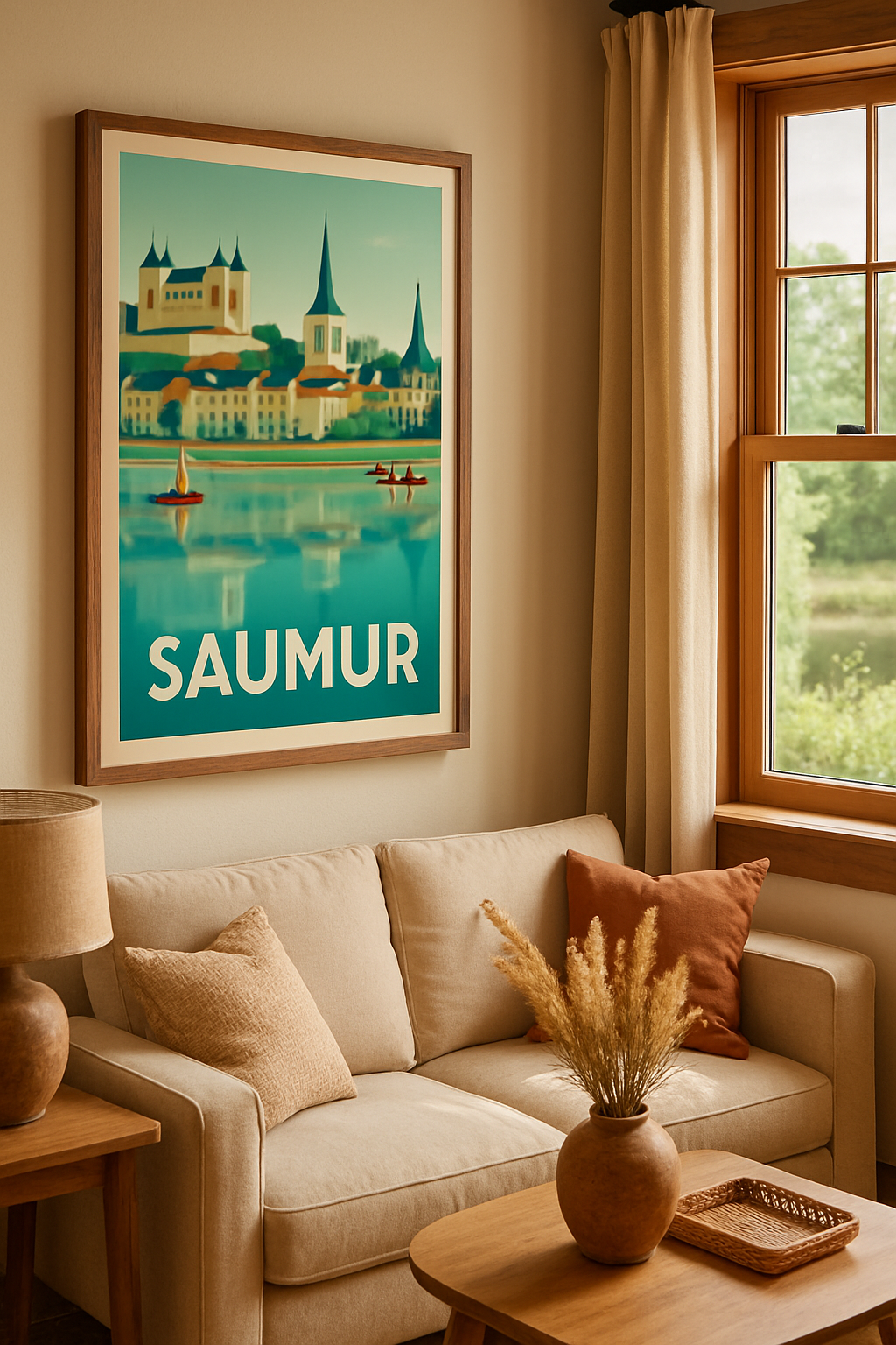 Maine-et-Loire France Affiche de Saumur - Charme et Reflets de la Loire