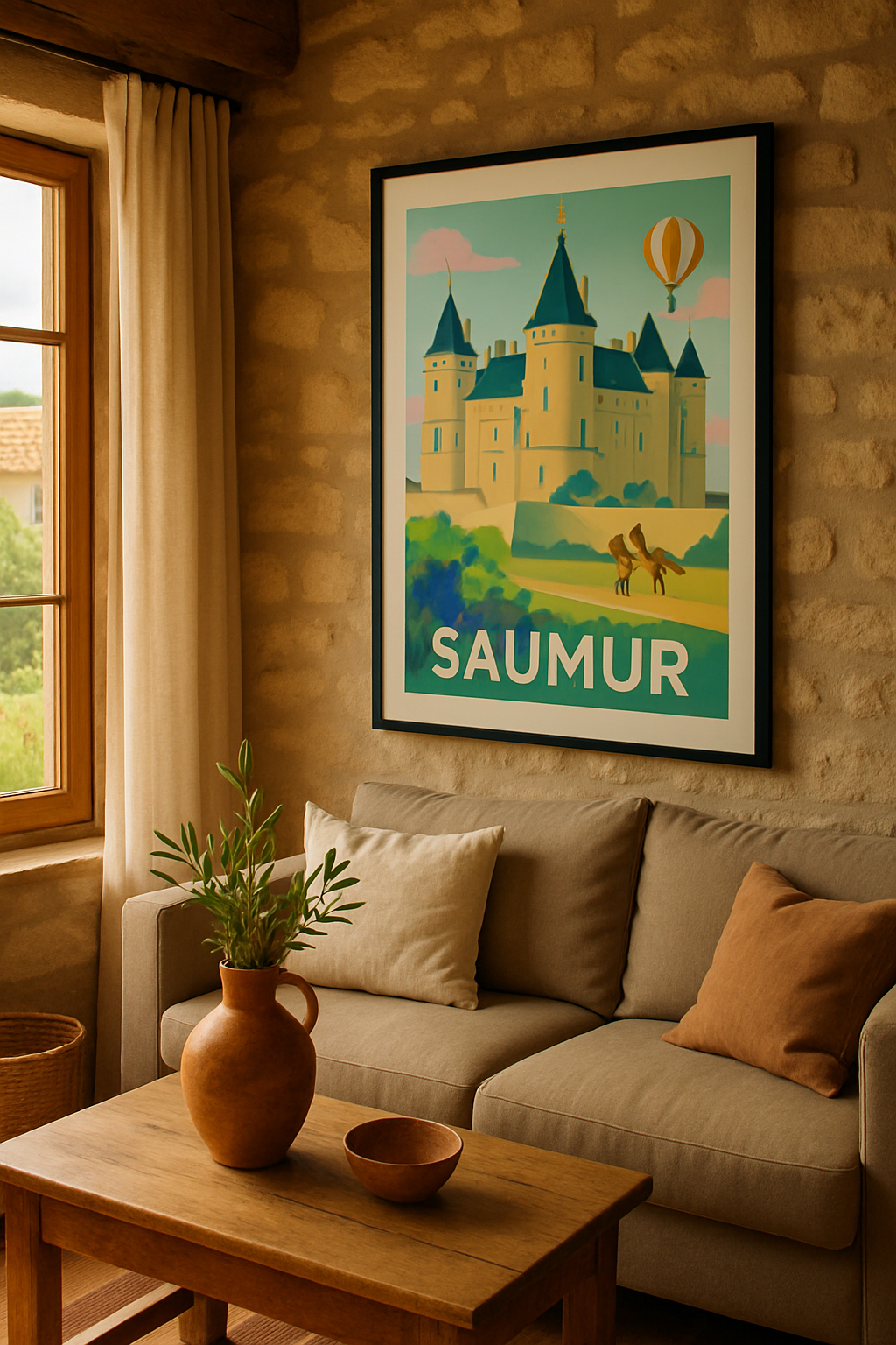 Affiche Saumur — L'élégance et le charme de la vallée de la Loire · poster d'art de Saumur