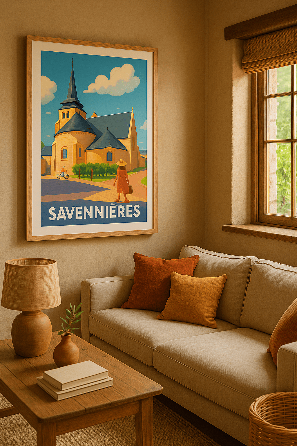 Maine-et-Loire France Affiche de Savennières - Charme et sérénité au cœur du vignoble