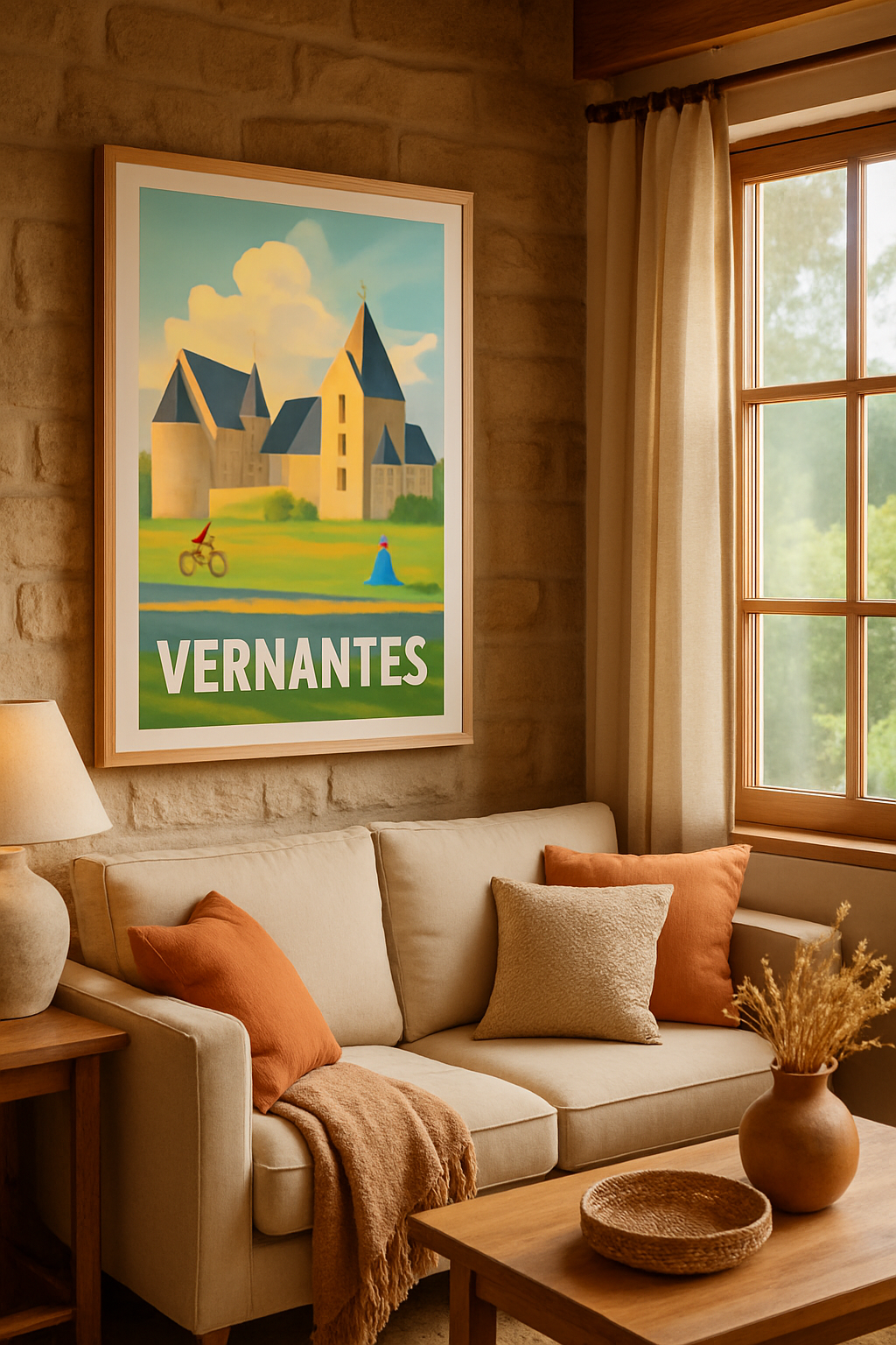 Maine-et-Loire France Affiche de Vernantes - Tranquillité et charme d'une campagne paisible
