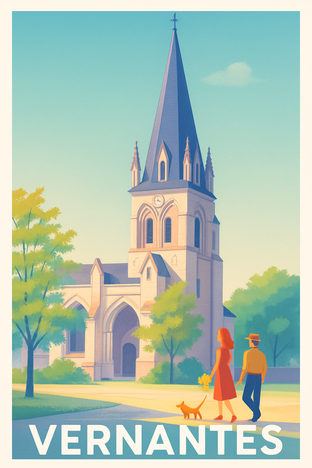 Maine-et-Loire France Pas de Cadre / 20 × 30cm Affiche de Vernantes - Charme et sérénité au cœur du patrimoine