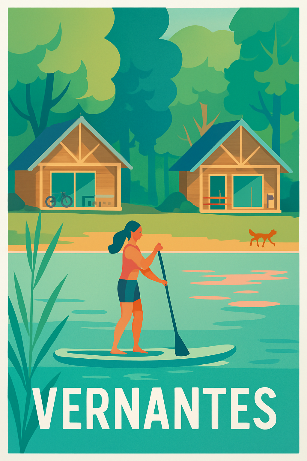 Maine-et-Loire France Pas de Cadre / 20 × 30cm Affiche de Vernantes - Escapade nature et détente au fil de l'eau
