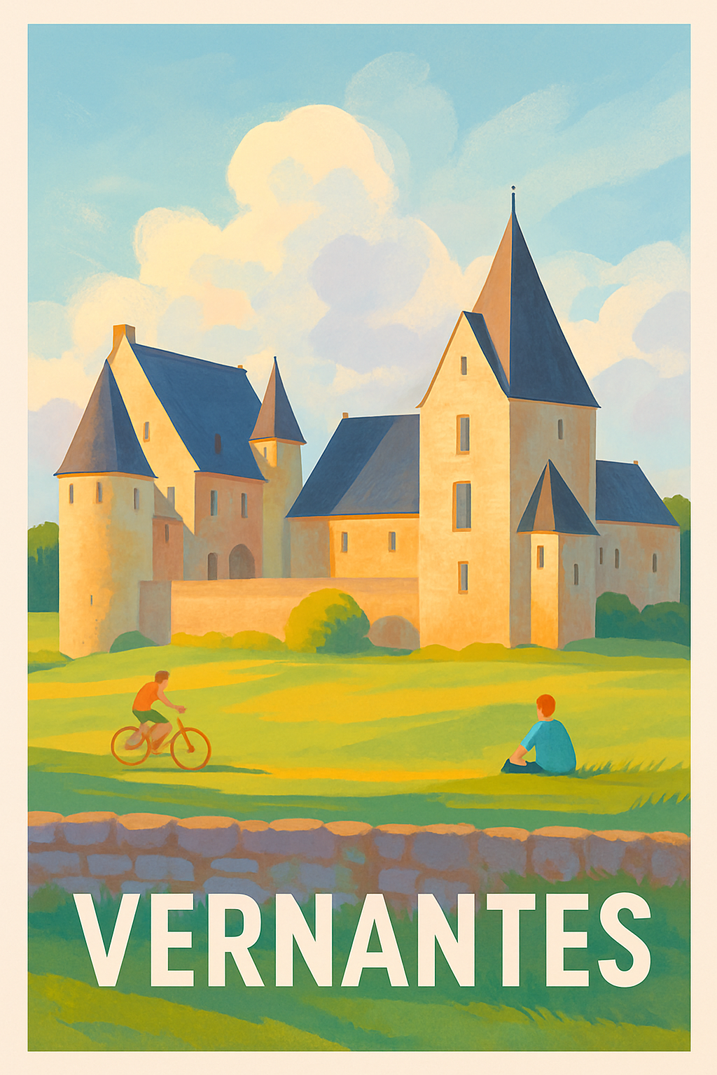 Maine-et-Loire France Pas de Cadre / 20 × 30cm Affiche de Vernantes - Tranquillité et charme d'une campagne paisible