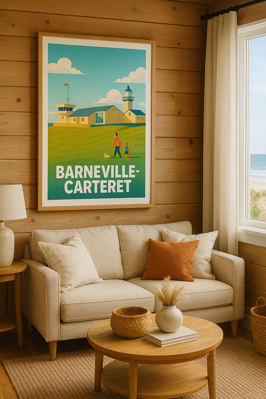 Manche France Affiche de Barneville-Carteret - Charme côtier et balade en famille