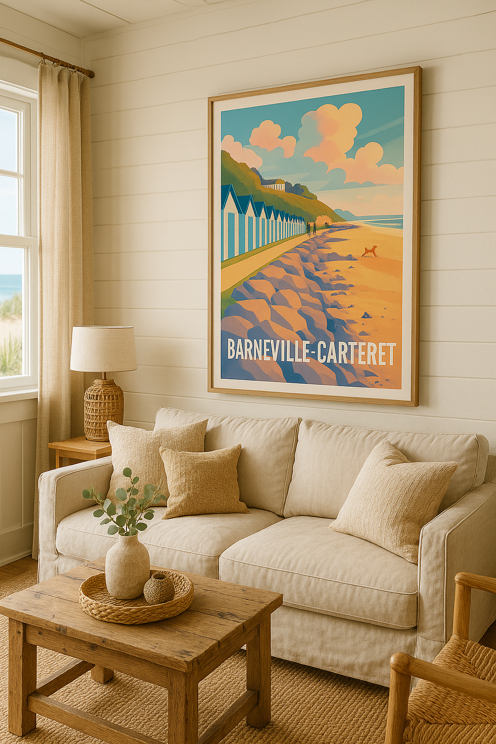 Manche France Affiche de Barneville-Carteret - Charme côtier et nature apaisante