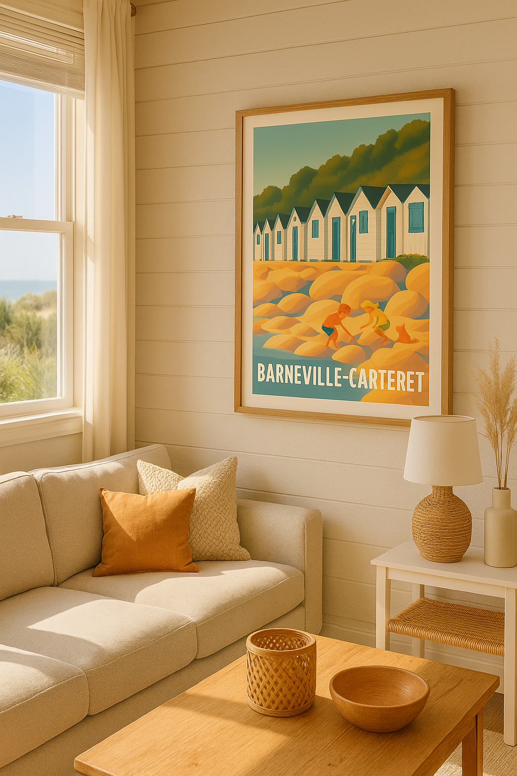 Manche France Affiche de Barneville-Carteret - L'Été Authentique sur la Côte Normande