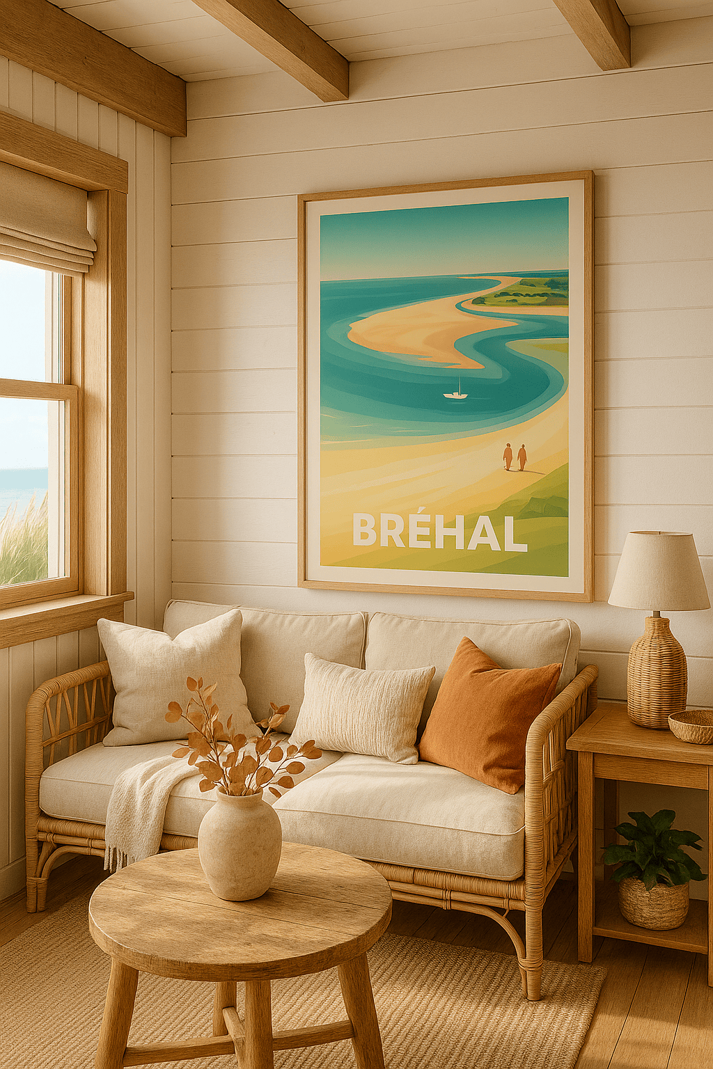 Manche France Affiche de Bréhal - Évasion marine et douceur de vivre