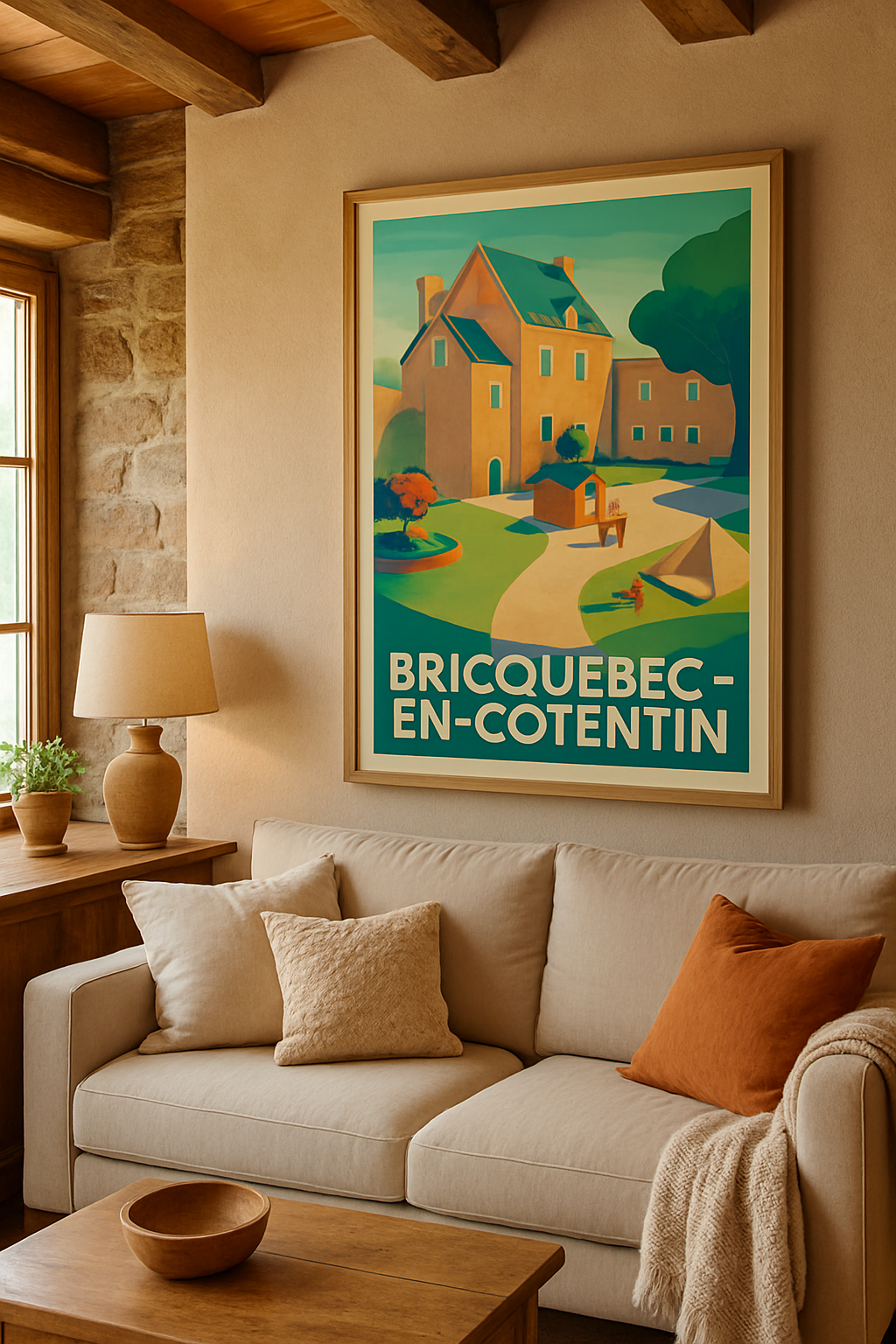 Affiche Bricquebec-en-Cotentin — Un Havre de Paix Historique · poster d'art de Bricquebec-en-Cotentin