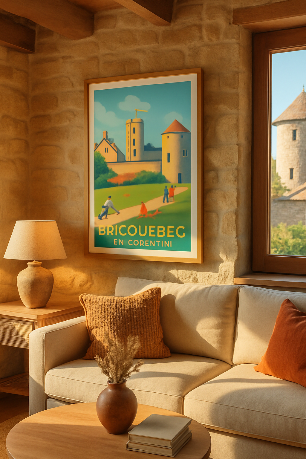 Affiche Bricquebec-en-Cotentin — Un havre de paix historique · poster d'art de Bricquebec-en-Cotentin