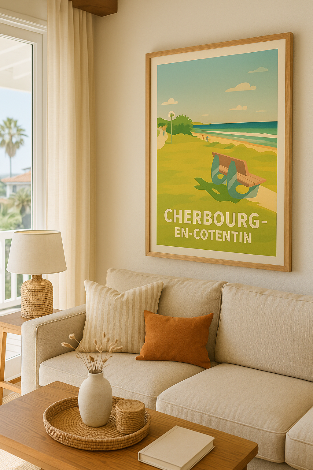 Manche France Affiche de Cherbourg-en-Cotentin - Sérénité en bord de mer