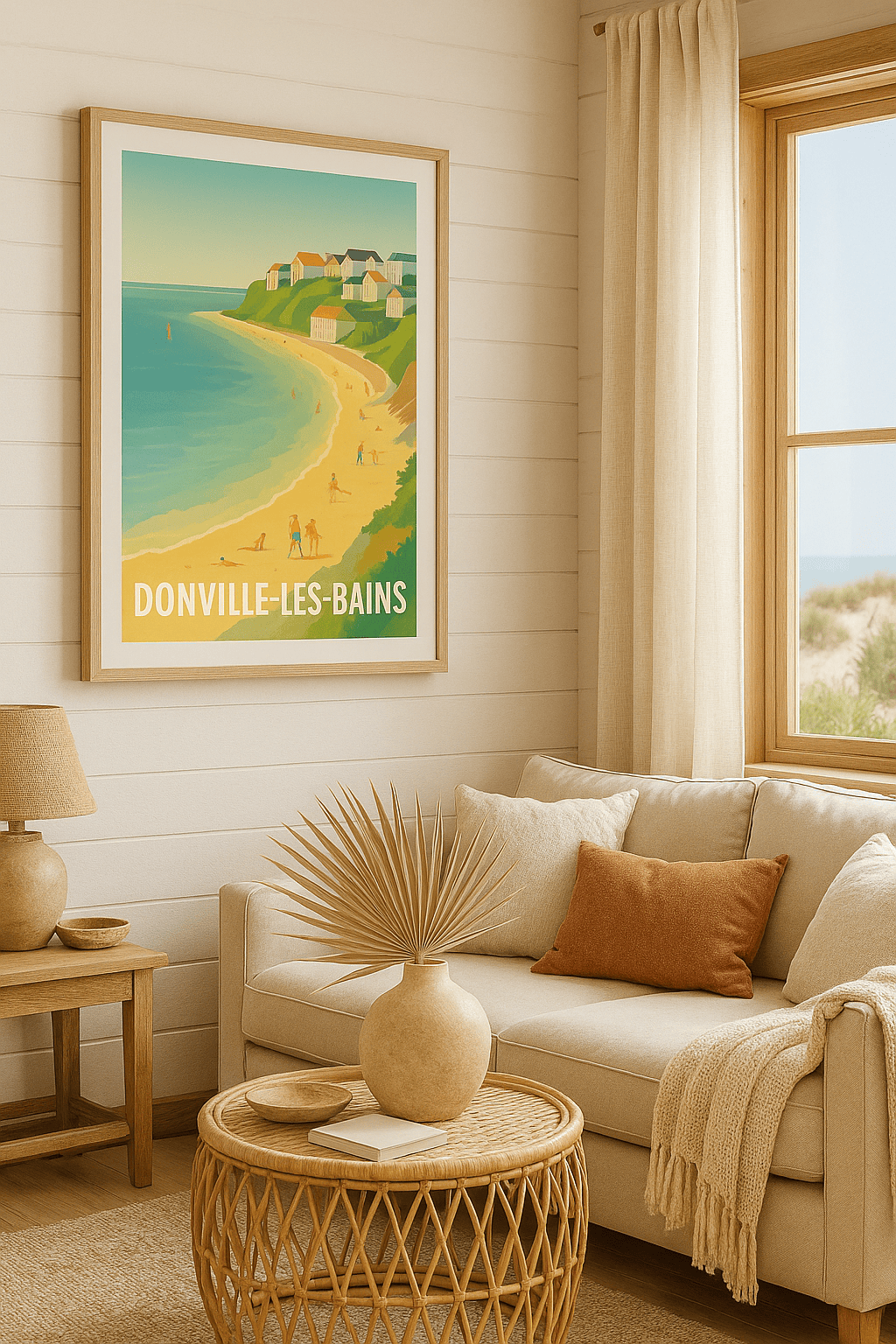 Affiche Donville-les-Bains — Plages et douceur de vivre au bord de la mer · poster d'art de Donville-les-Bains