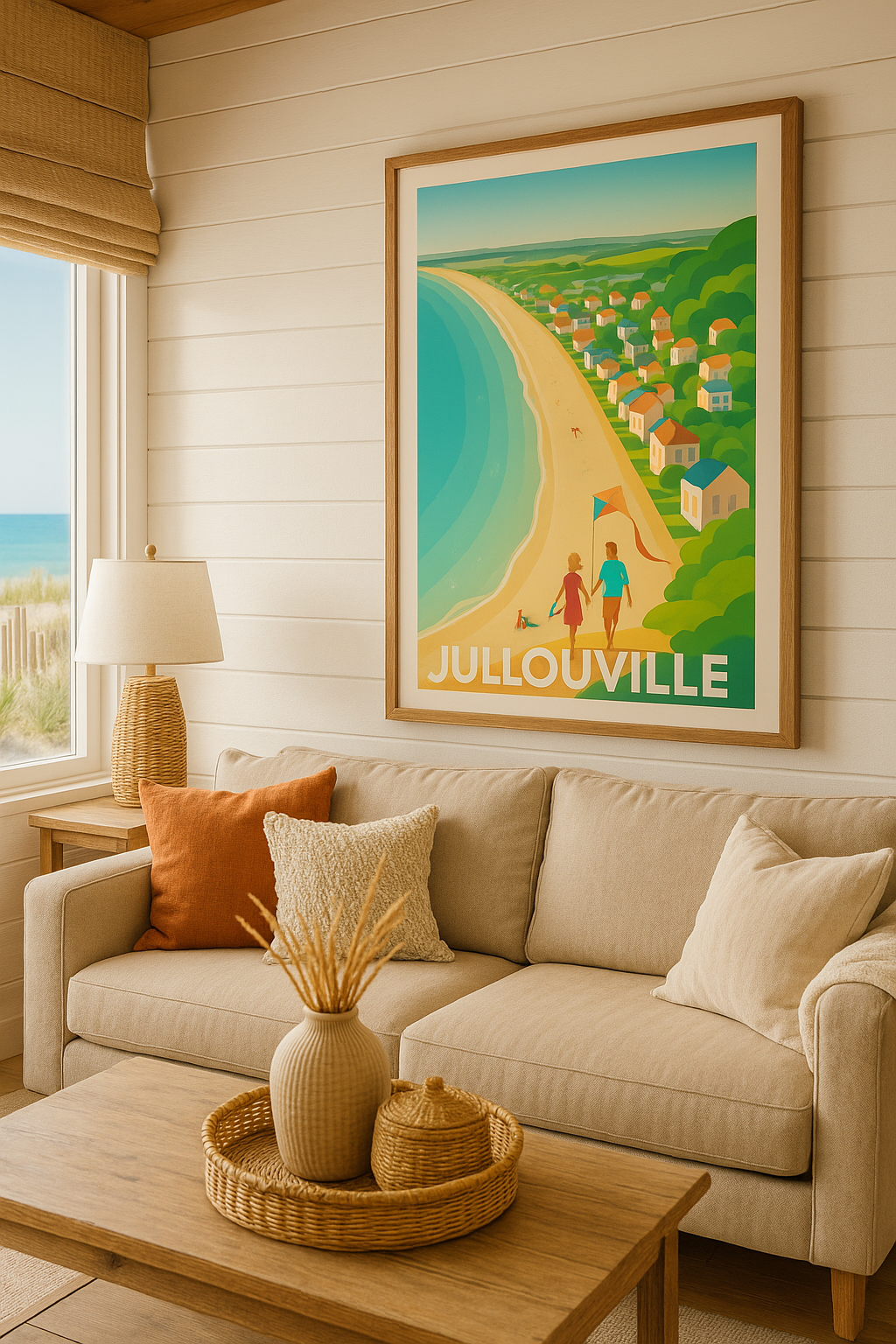 Affiche Jullouville — Douceur et balades en bord de mer · poster d'art de Jullouville