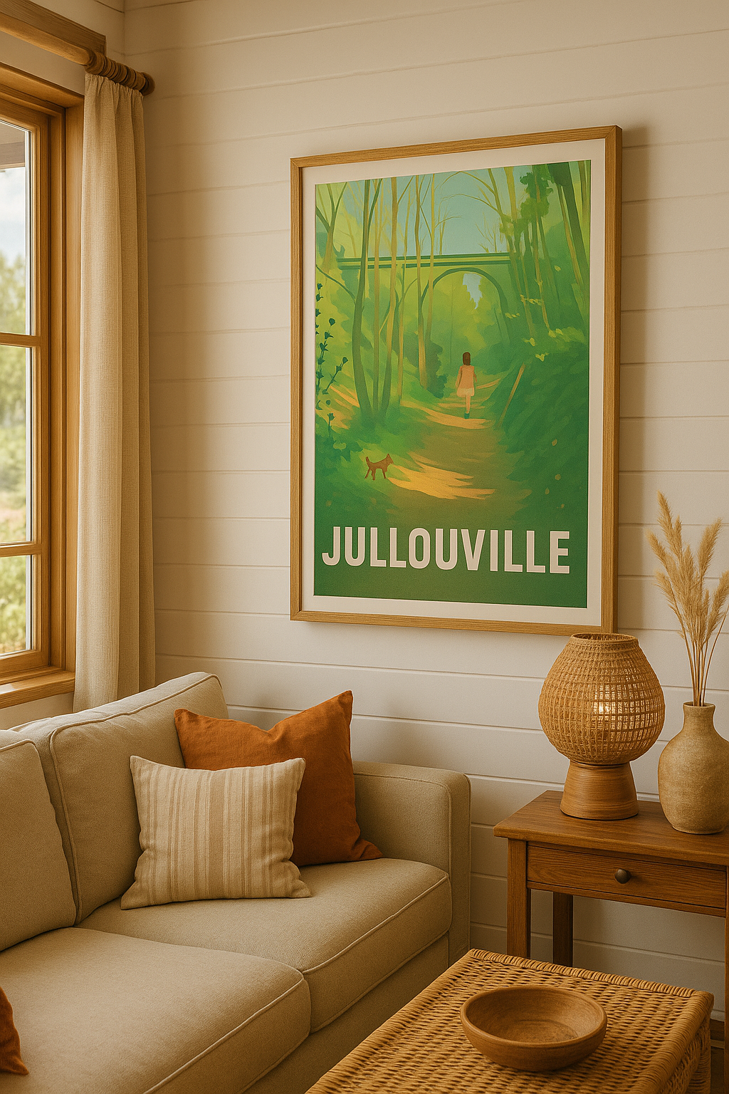 Manche France Affiche de Jullouville - Évasion bucolique en bord de mer