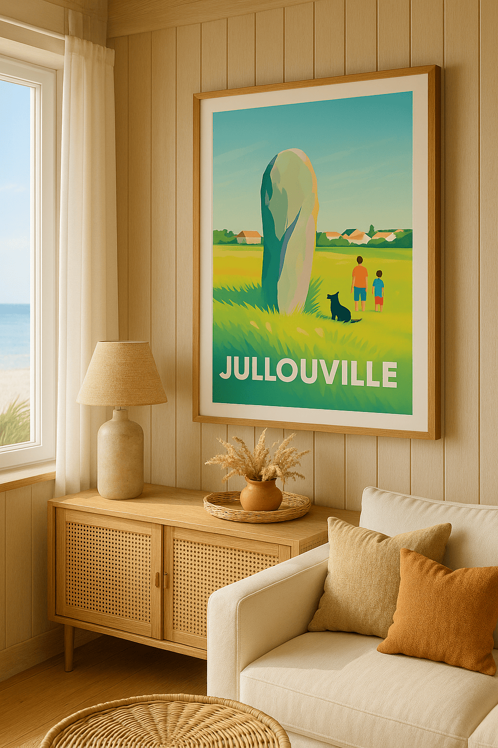 Affiche Jullouville — Sérénité et patrimoine au cœur de la nature · poster d'art de Jullouville