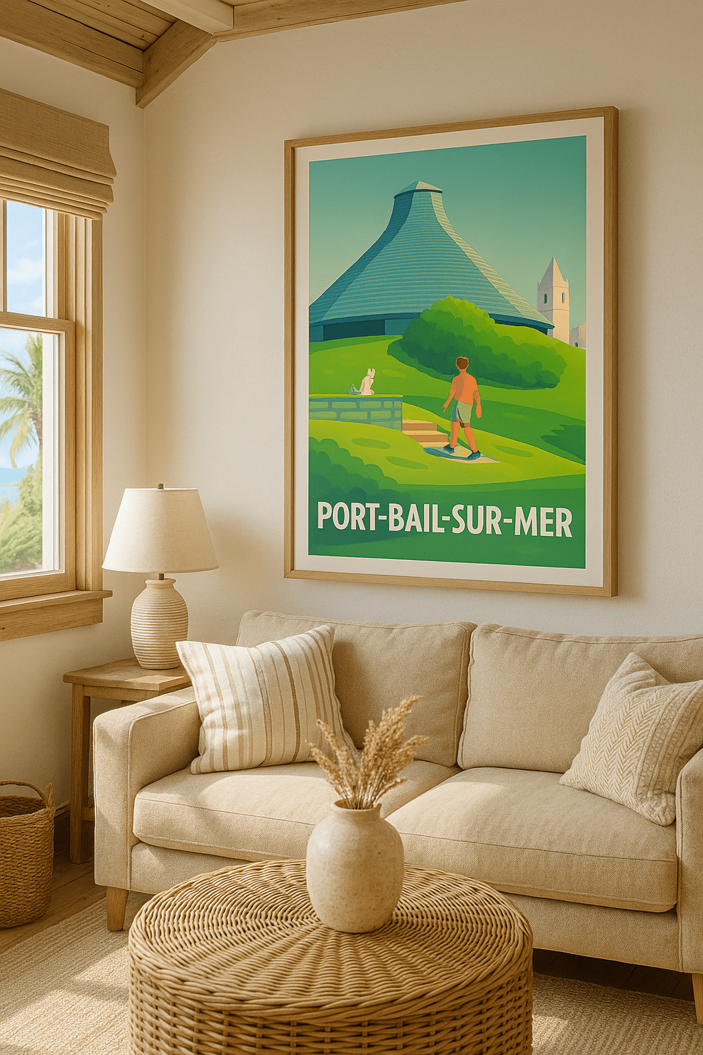 Affiche Port-Bail-sur-Mer — L'escapade bucolique normande · poster d'art de Port-Bail-sur-Mer