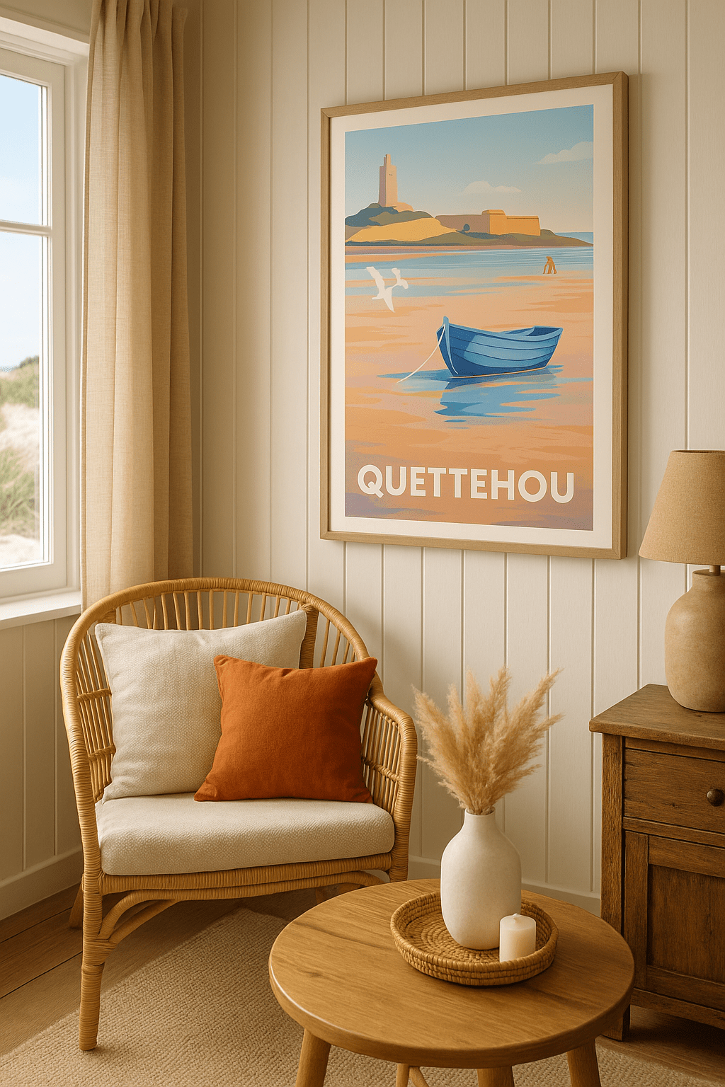 Manche France Affiche de Quettehou - Sérénité au bord de l'eau