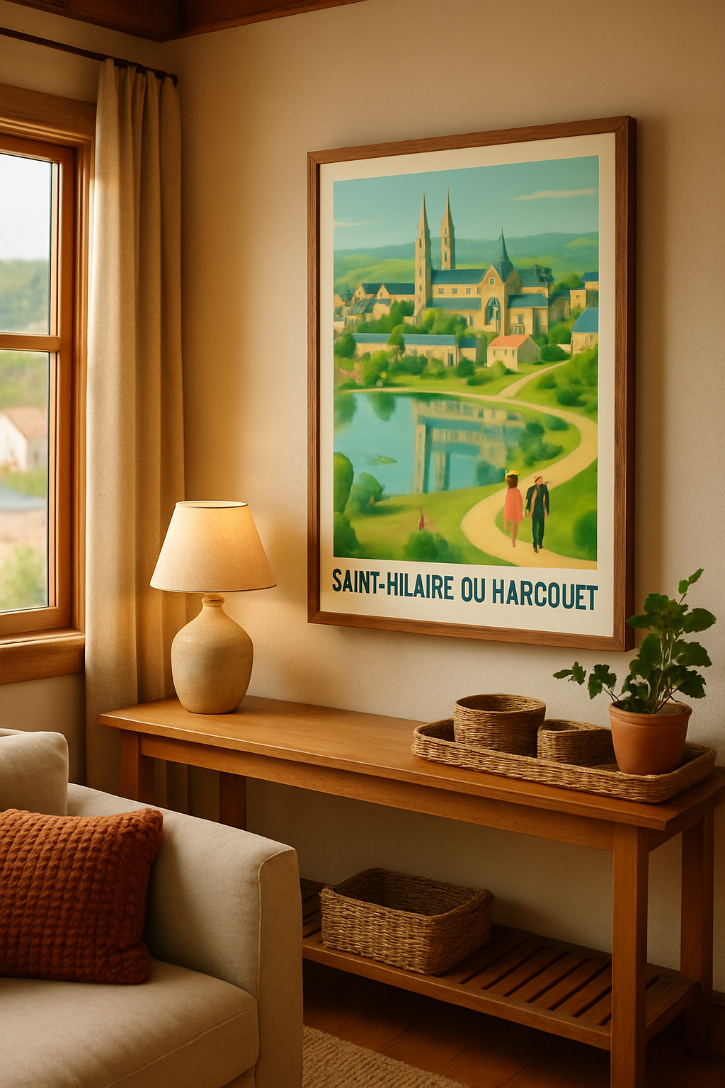 Affiche Saint-Hilaire-du-Harcouët — Charme et Sérénité Normande · poster d'art de Saint-Hilaire-du-Harcouët