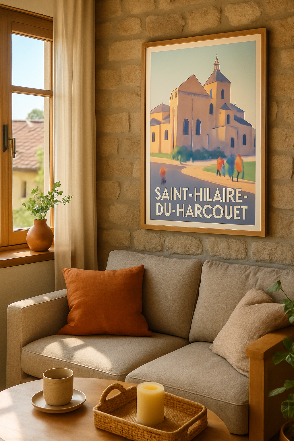 Affiche Saint-Hilaire-du-Harcouët — Charme et sérénité normands · poster d'art de Saint-Hilaire-du-Harcouët