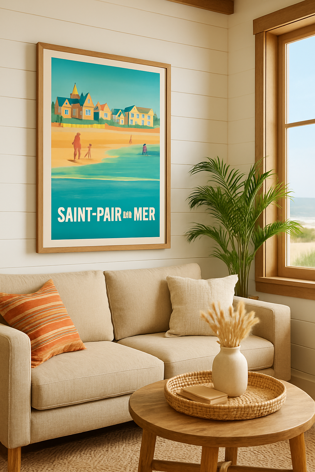 Manche France Affiche de Saint-Pair-sur-Mer - Douceur balnéaire normande