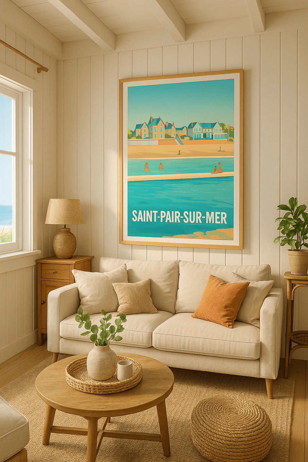 Manche France Affiche de Saint-Pair-sur-Mer - Escapade balnéaire en bord de mer