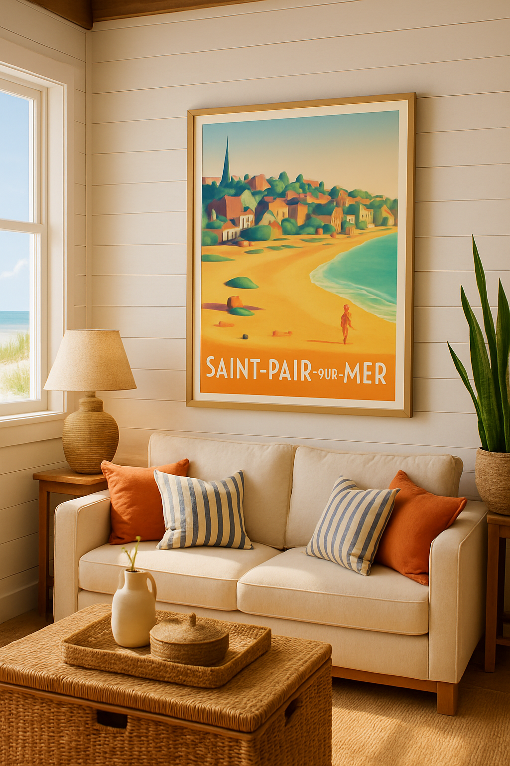 Affiche Saint-Pair-sur-Mer — L'évasion balnéaire en couleur · poster d'art de Saint-Pair-sur-Mer