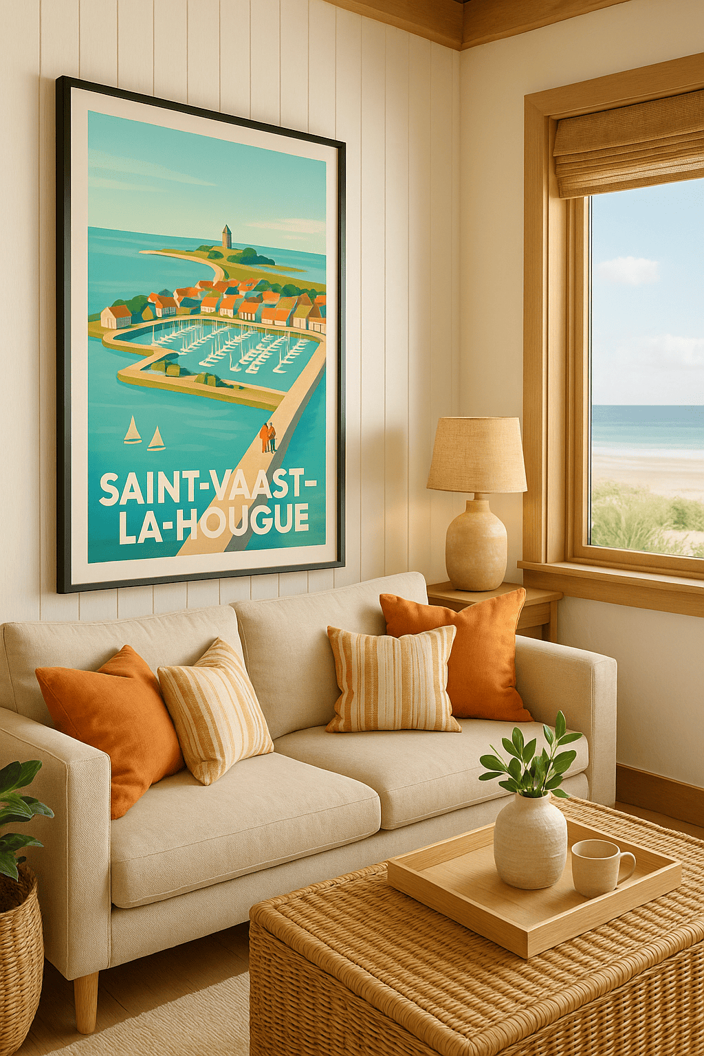 Affiche Saint-Vaast-la-Hougue — Un havre de paix en bord de mer · poster d'art de Saint-Vaast-la-Hougue