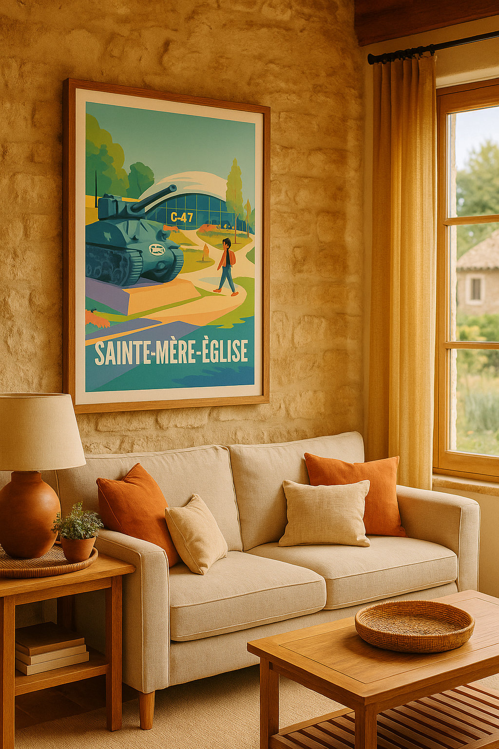 Manche France Affiche de Sainte-Mère-Église - Un hommage vibrant à l'histoire