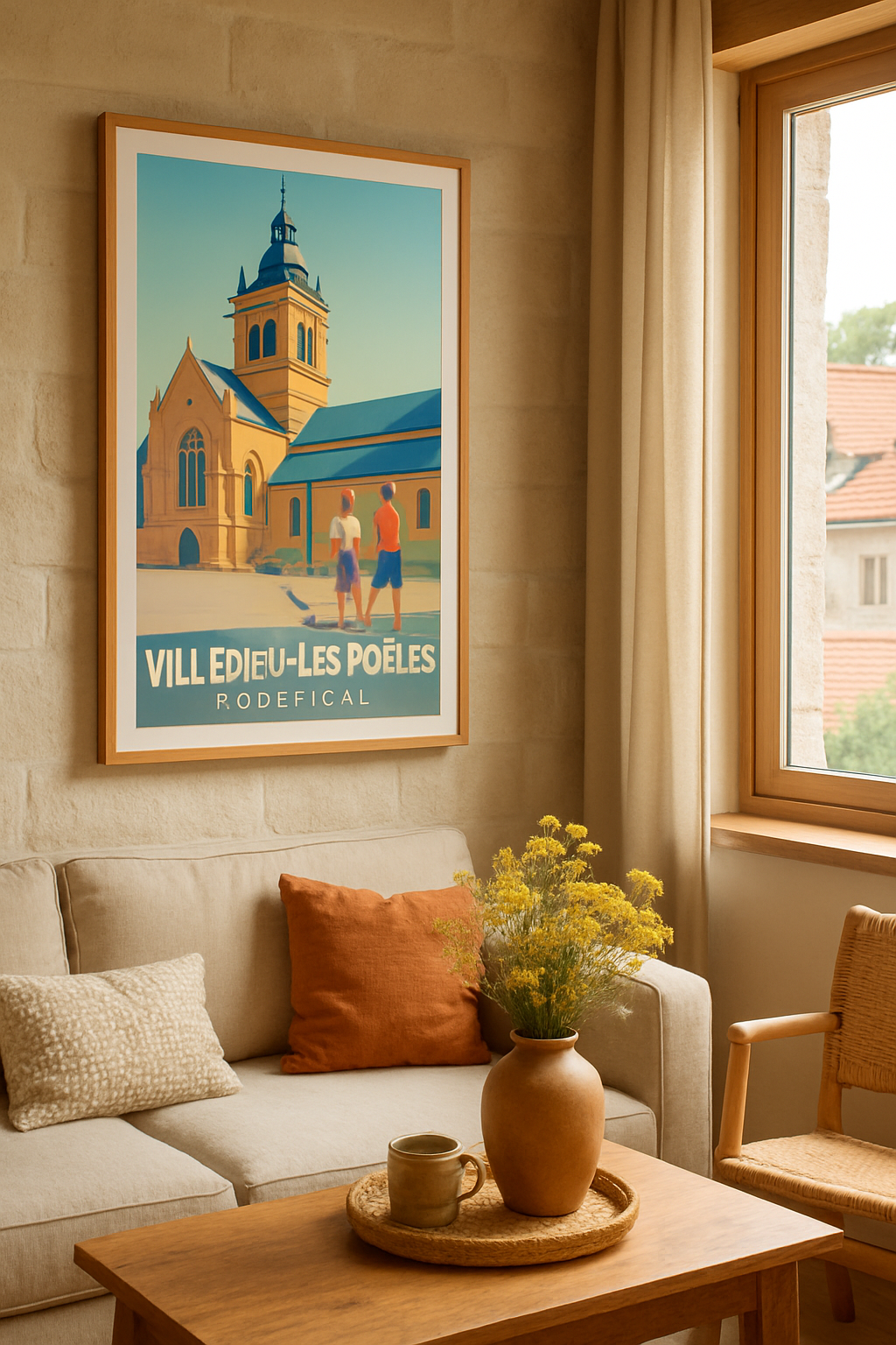 Affiche Villedieu-les-Poêles — Découverte romantique à Rouffigny · poster d'art de Villedieu-les-Poêles