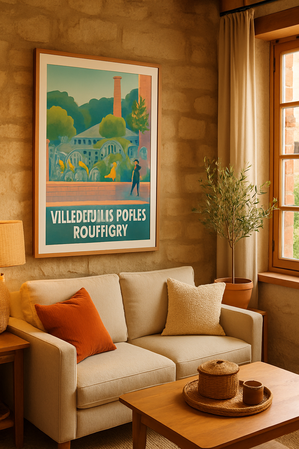 Affiche Villedieu-les-Poêles Rouffigny — Charme artisanal et patrimoine unique · poster d'art de Villedieu-les-Poêles Rouffigny