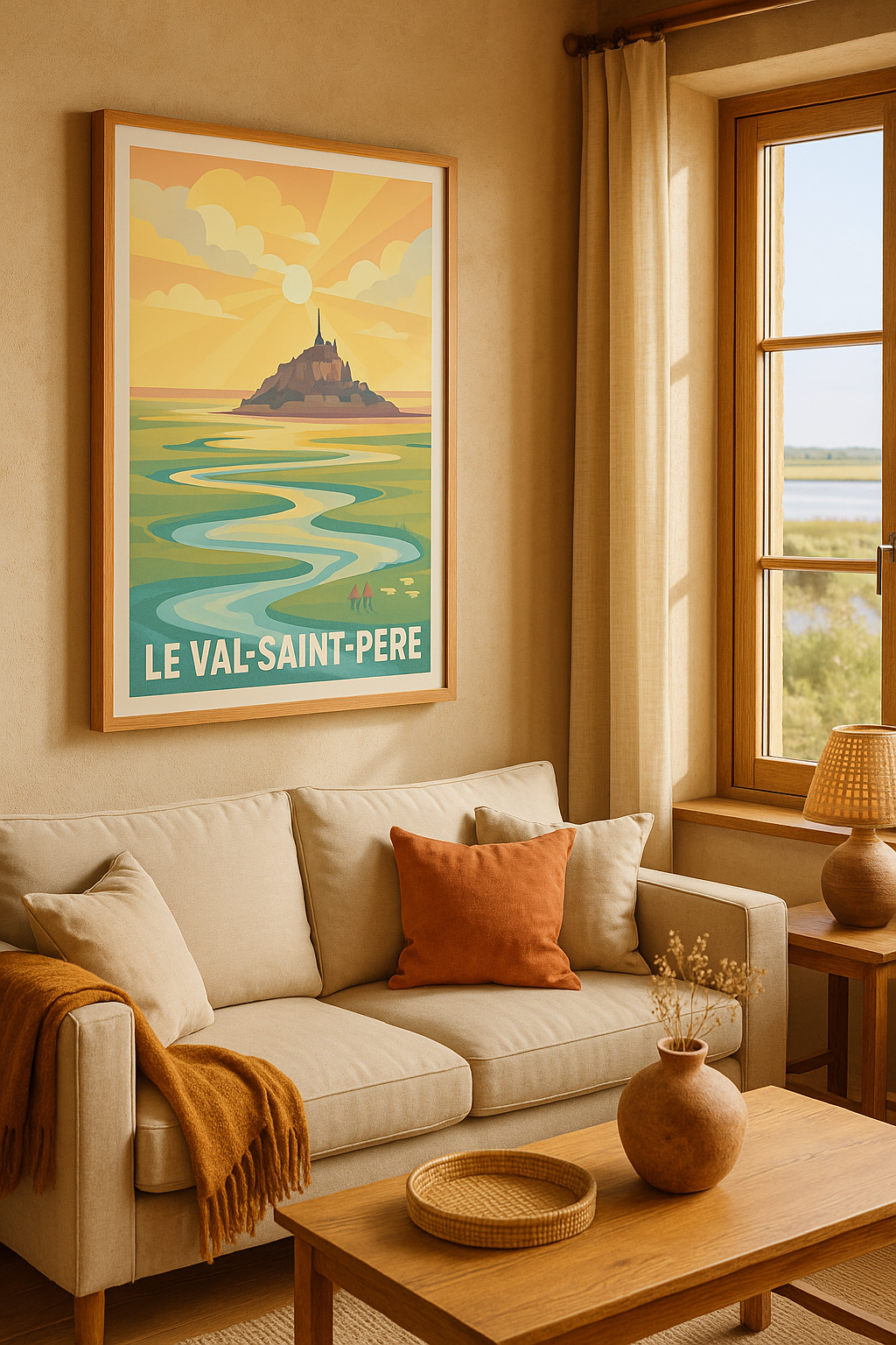 Manche France Affiche Le Val-Saint-Père - L'évasion paisible et lumineuse