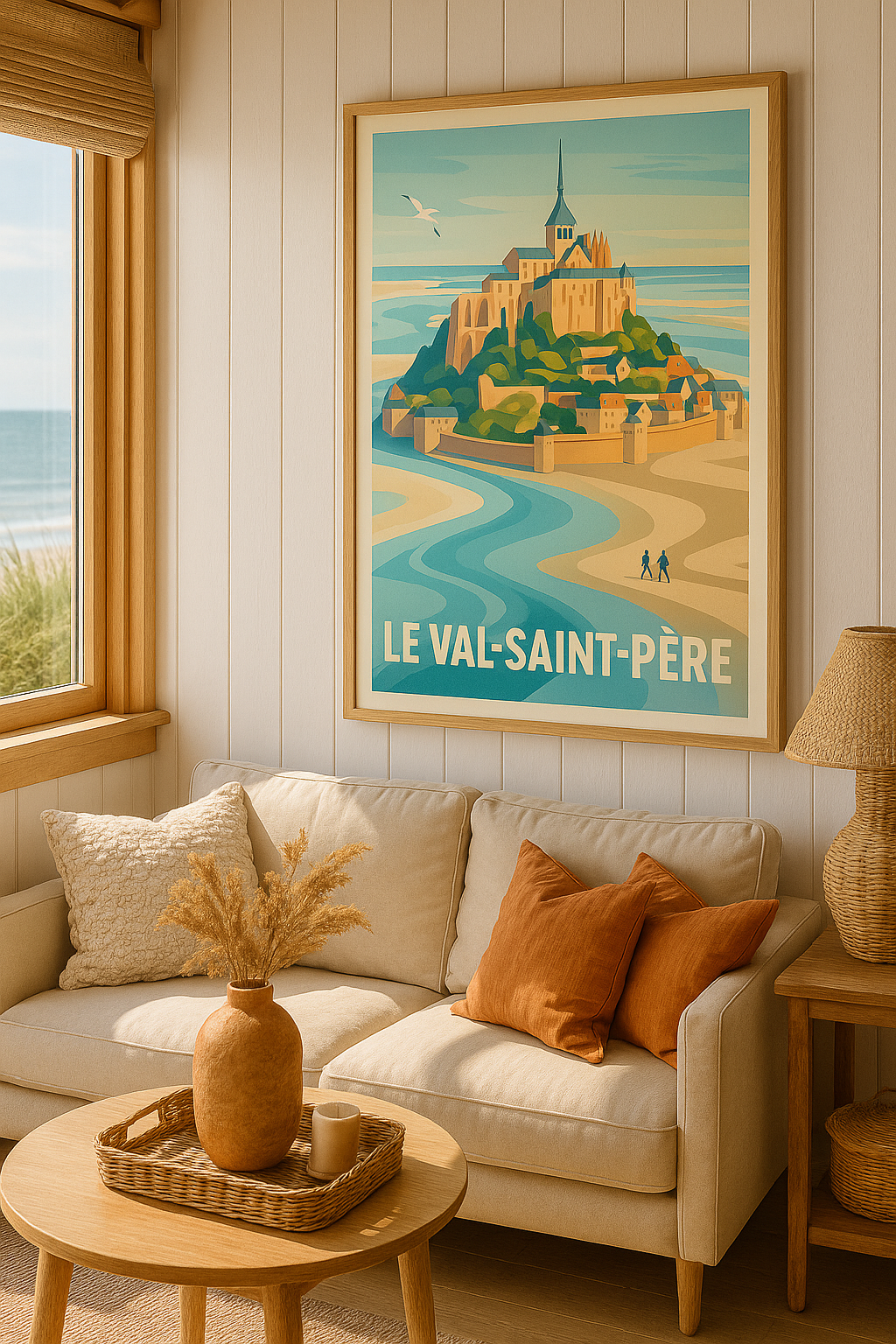 Manche France Affiche Le Val-Saint-Père - Une escapade marine intemporelle