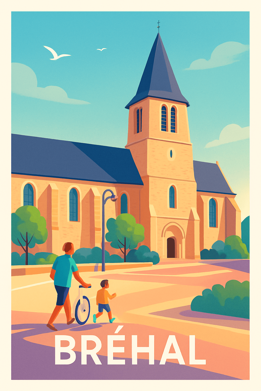 Manche France Pas de Cadre / 20 × 30cm Affiche de Bréhal - Charme et douceur en bord de mer