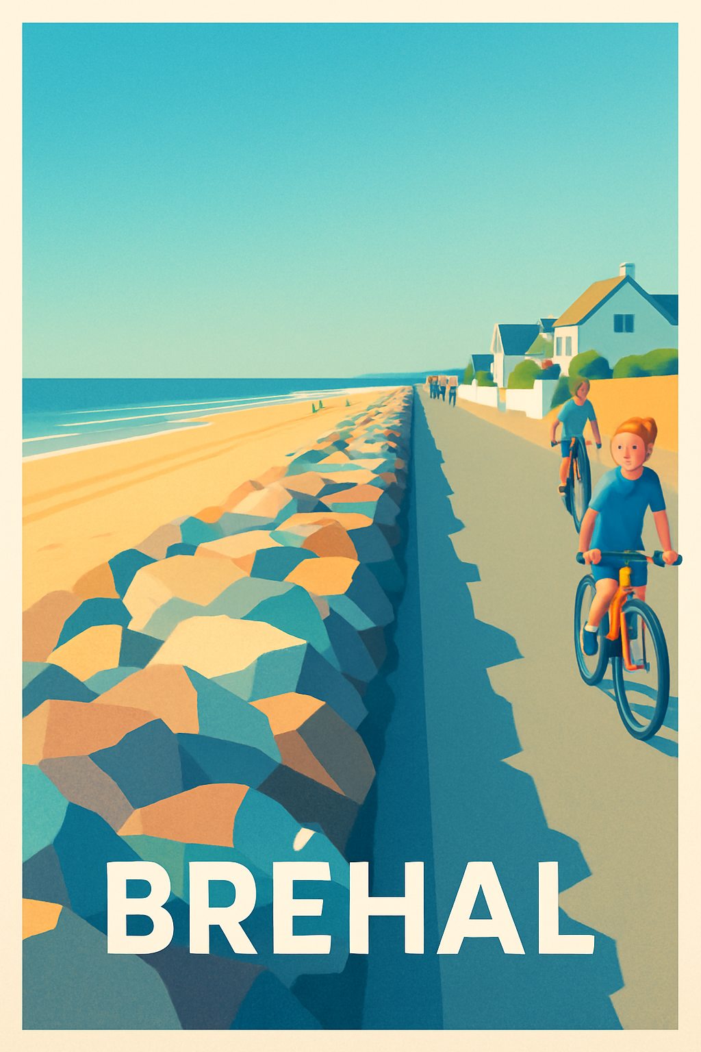 Manche France Pas de Cadre / 20 × 30cm Affiche de Bréhal - Évasion et douceur en bord de mer