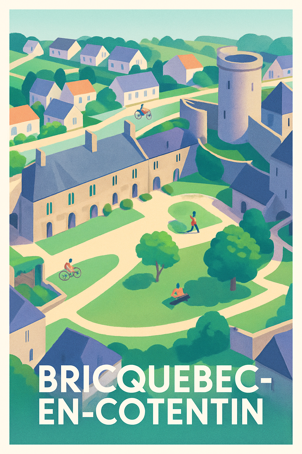 Affiche Bricquebec-en-Cotentin — Charme et histoire normands · poster d'art de Bricquebec-en-Cotentin