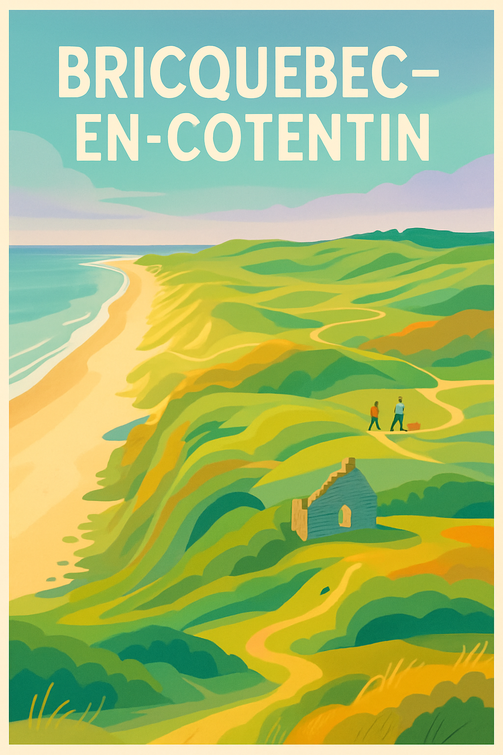 Manche France Pas de Cadre / 20 × 30cm Affiche de Bricquebec-en-Cotentin - Évasion Nature et Littoral